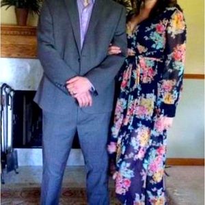 Floral wrap maxi dress